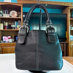 Tignanello Black Leather Shoulder Bag